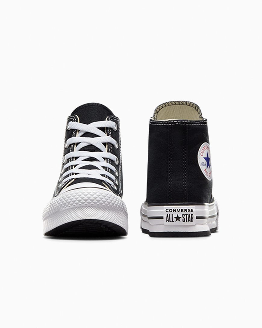 Pantofi Platforma Fete Converse Chuck Taylor All Star Lift Inalti Negrii Albi Negrii | RO KRJPL692